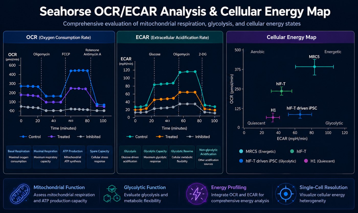 Seahorse OCR/ECAR 분석 및 세포 에너지 맵 &mdash; 미토콘드리아&middot;해당과정 기능 분석